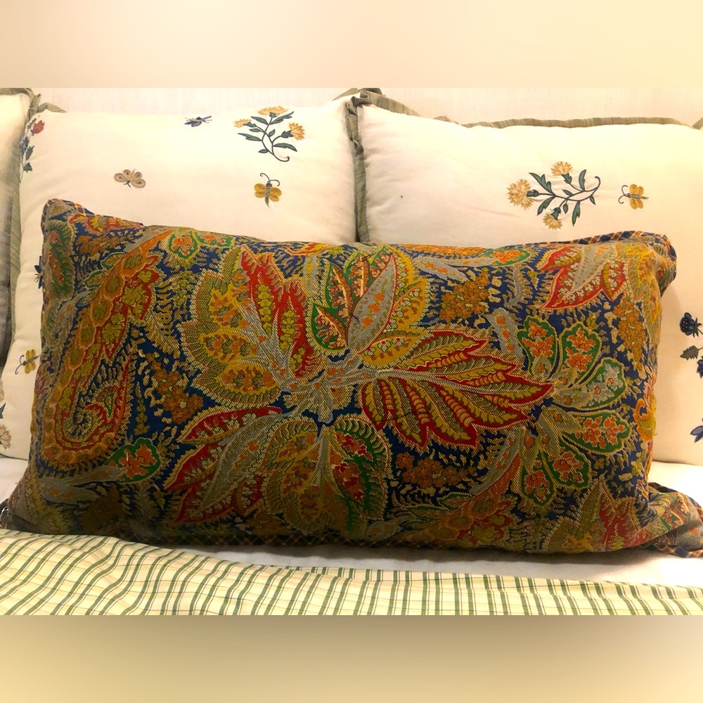 Ralph Lauren linen paisley oblong pillow
